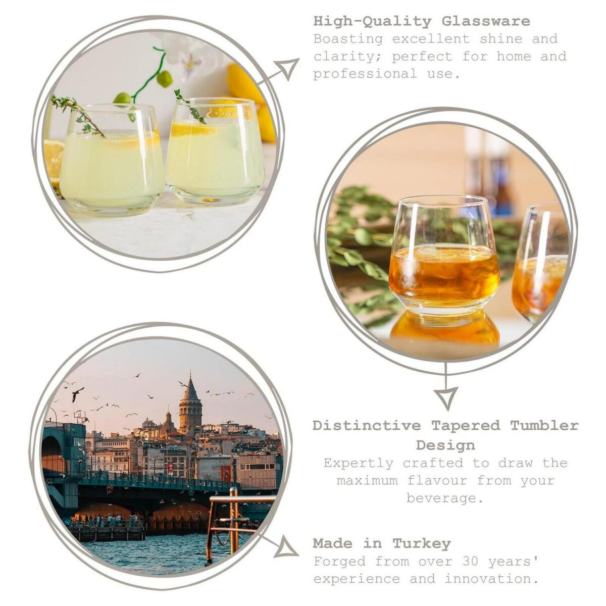12pc LAV Lal Glassware Set Coloured Base Highball Glasses Drinking Tumblers - Image 2