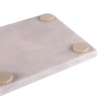 12pc Marble Placemats and Square Coasters Set Stone Kitchen Dining Setting White - Image 5