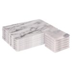 12pc Marble Placemats and Square Coasters Set Stone Kitchen Dining Setting White