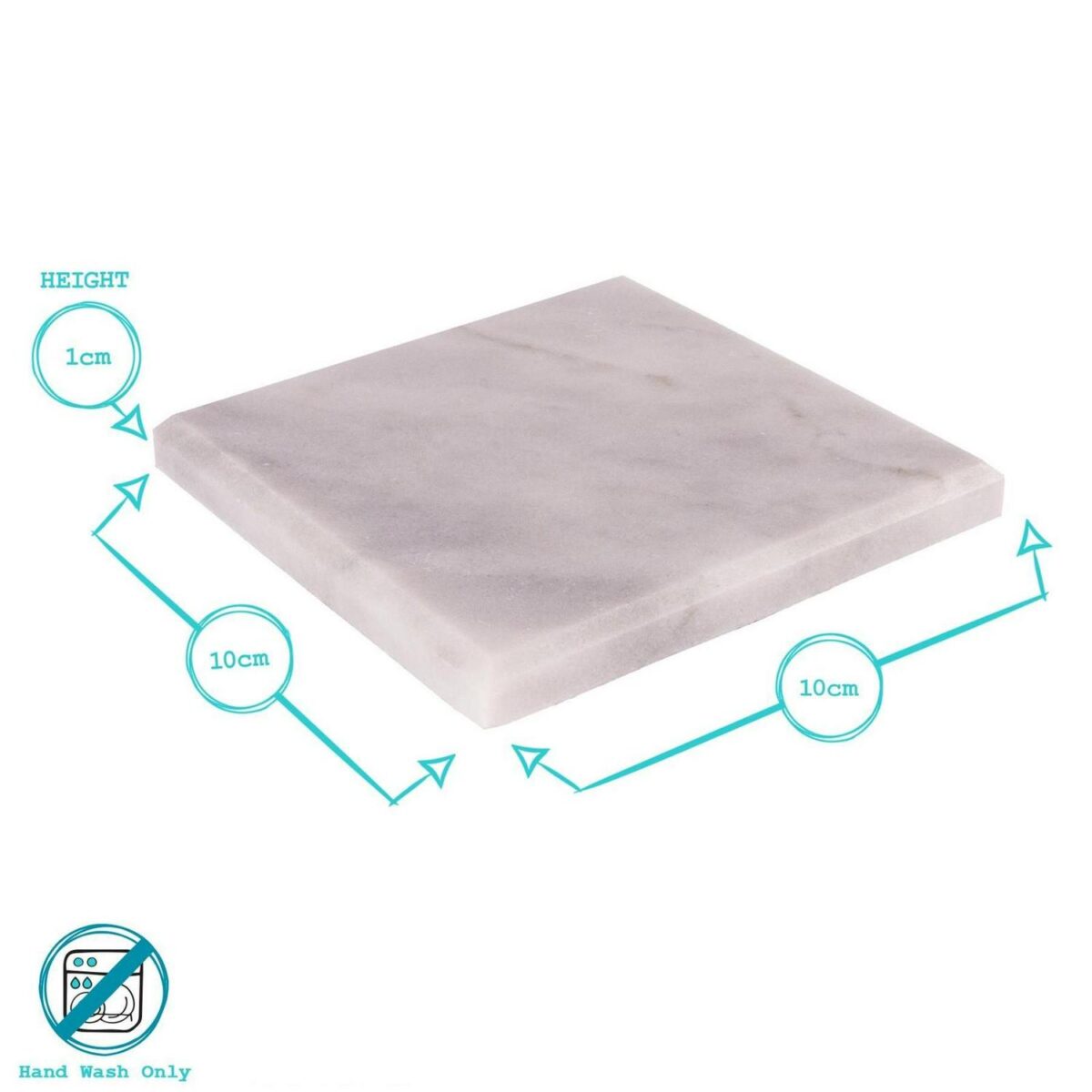 12pc Marble Placemats and Square Coasters Set Stone Kitchen Dining Setting White - Image 4