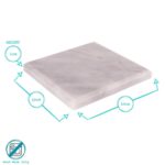 12pc Marble Placemats and Square Coasters Set Stone Kitchen Dining Setting White - Image 4