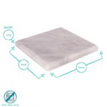 12pc Marble Placemats and Square Coasters Set Stone Kitchen Dining Setting White - Image 4