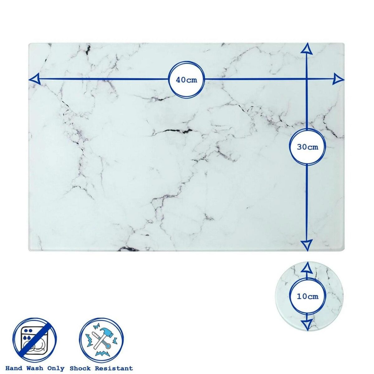 12pc Rectangle Glass Placemats and Round Coasters Set 40cm x 30cm - Image 2