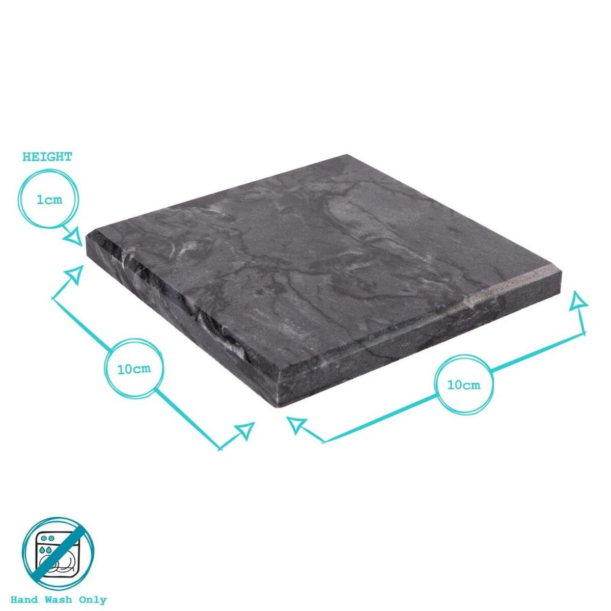 12pc Rectangle Marble Placemats and Square Coasters Set 30cm x 20cm Green - Image 4