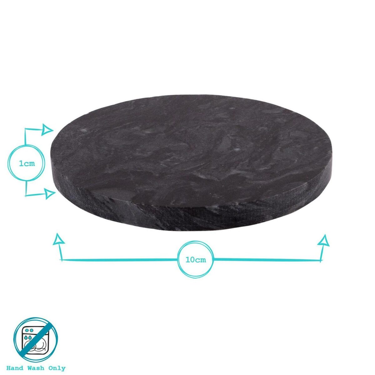12pc Round Marble Placemats and Round Coasters Set 30cm Green Heat Resistant Mat - Image 4
