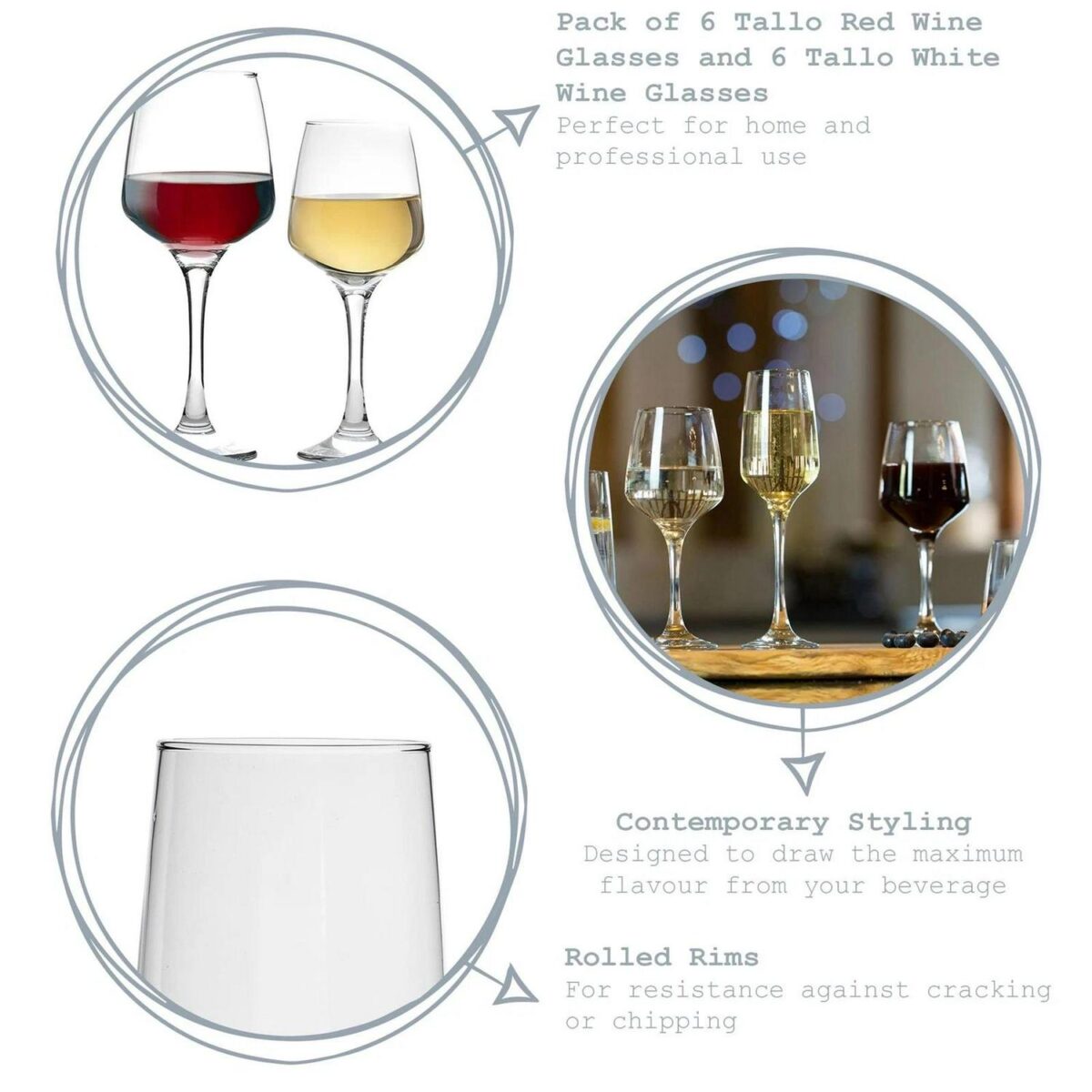 12pc Tallo Wine Glas acb9d17c6d32840db2533bc7b4138030