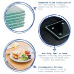 12pc White 30cm x 20cm Glass Placemats and Coasters Set Table Mats Coaster Sets - Image 2