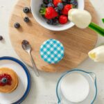 12x 130ml Glass Jam Jars with Blue Gingham Lids Chutney Preserve Honey Storage - Image 6
