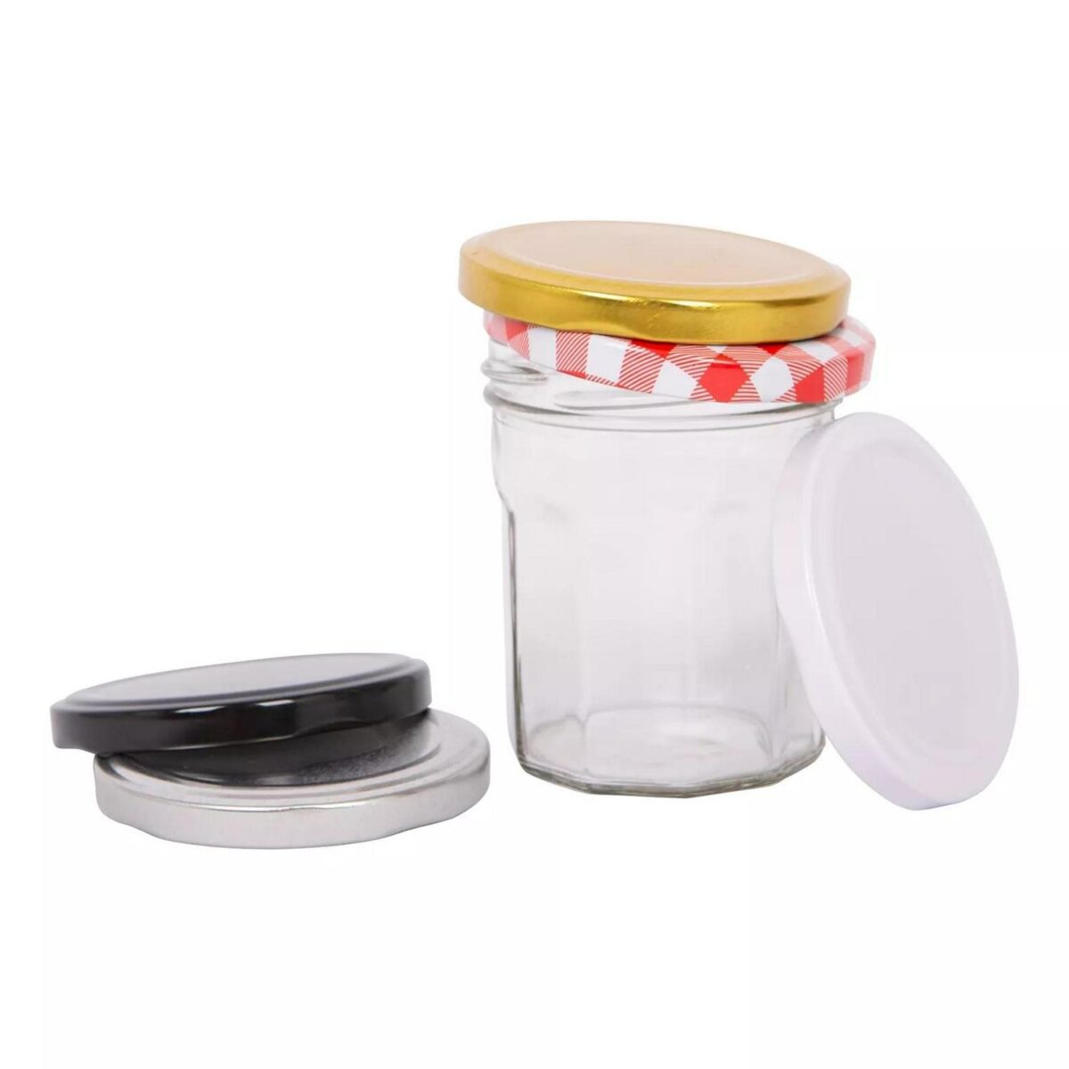 12x 150ml Glass Jam Jars with White Lids Chutney Preserve Honey Pickle Storage - Image 4