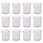 12x 150ml Glass Jam Jars with White Lids Chutney Preserve Honey Pickle Storage