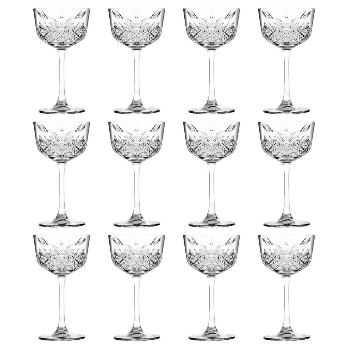 12x 160ml Timeless Nick and Nora Glasses Martini Cocktail Drinking Glass Set - Image 1