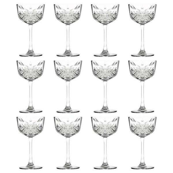 12x 160ml Timeless Nick and Nora Glasses Martini Cocktail Drinking Glass Set