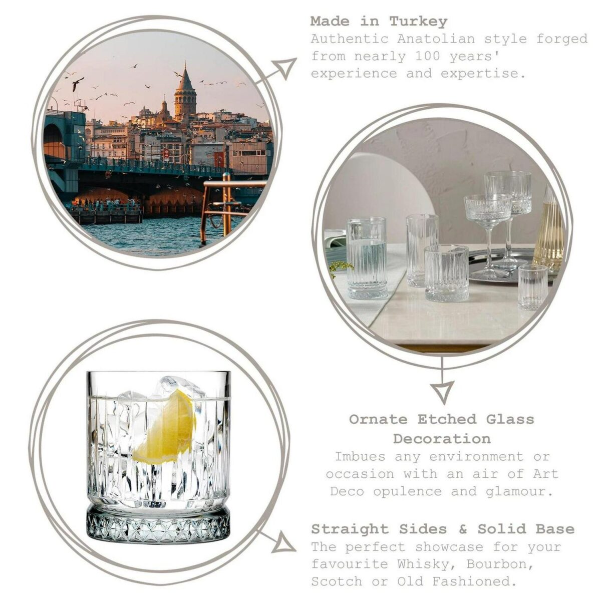 12x 210ml Elysia Whisky Glasses Boxed Glass Scotch Drinking Tumbler Gift Set - Image 2