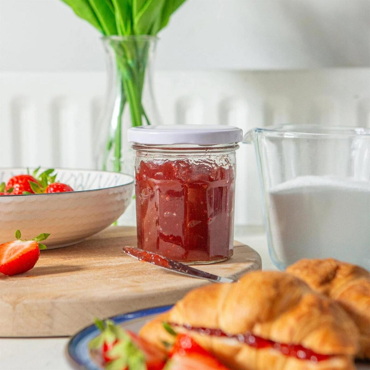 12x 250ml Glass Jam Jars with White Lids Chutney Preserve Honey Pickle Storage - Image 5
