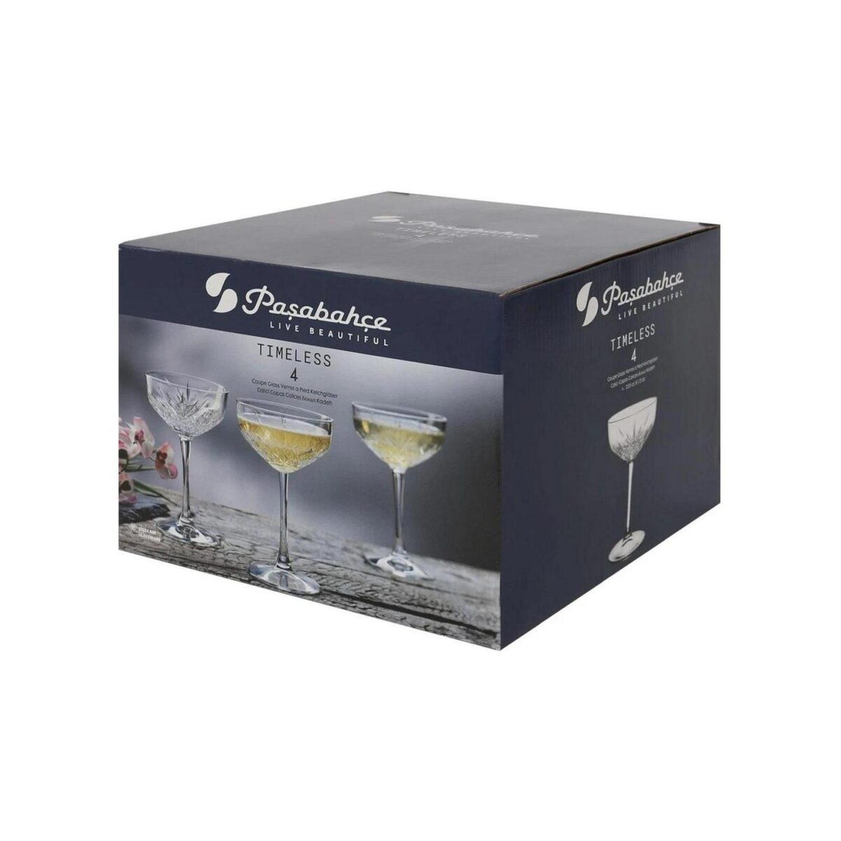 12x 255ml Timeless Glass Champagne Saucers Vintage Cocktail Coupe Glasses Set - Image 5