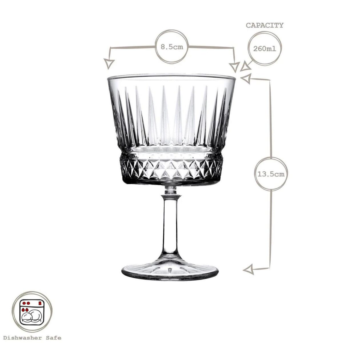 12x 260ml Elysia Cocktail Glasses Clear Martini Margarita Drinking Glass Set - Image 3