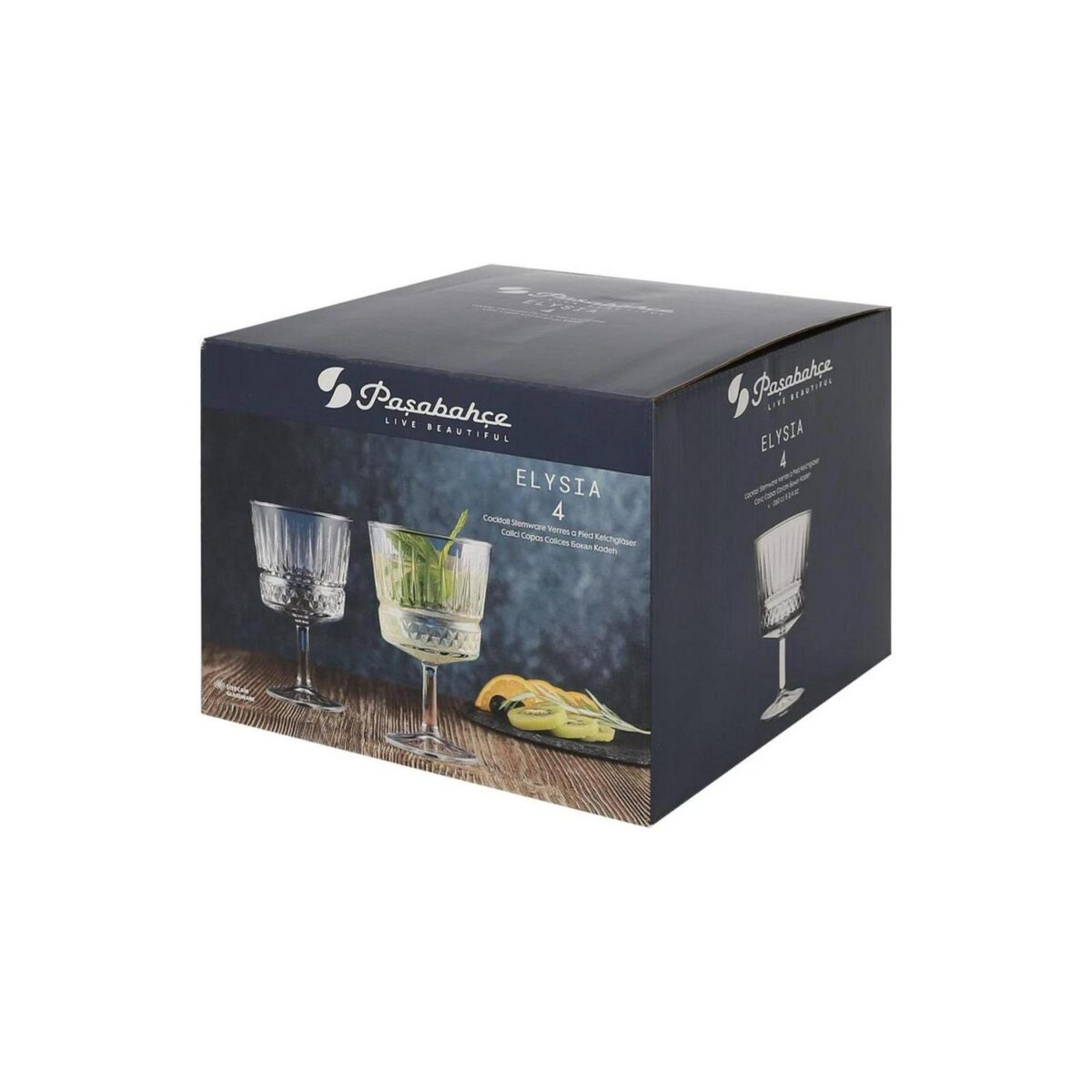 12x 260ml Elysia Cocktail Glasses Clear Martini Margarita Drinking Glass Set - Image 5