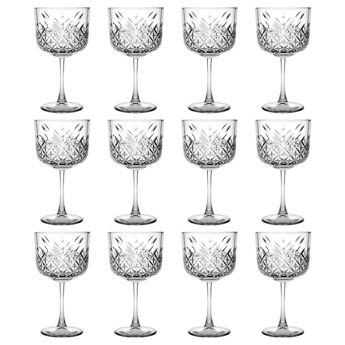 12x 490ml Timeless Cocktail Glasses Clear Martini Margarita Drinking Glass Set - Image 1