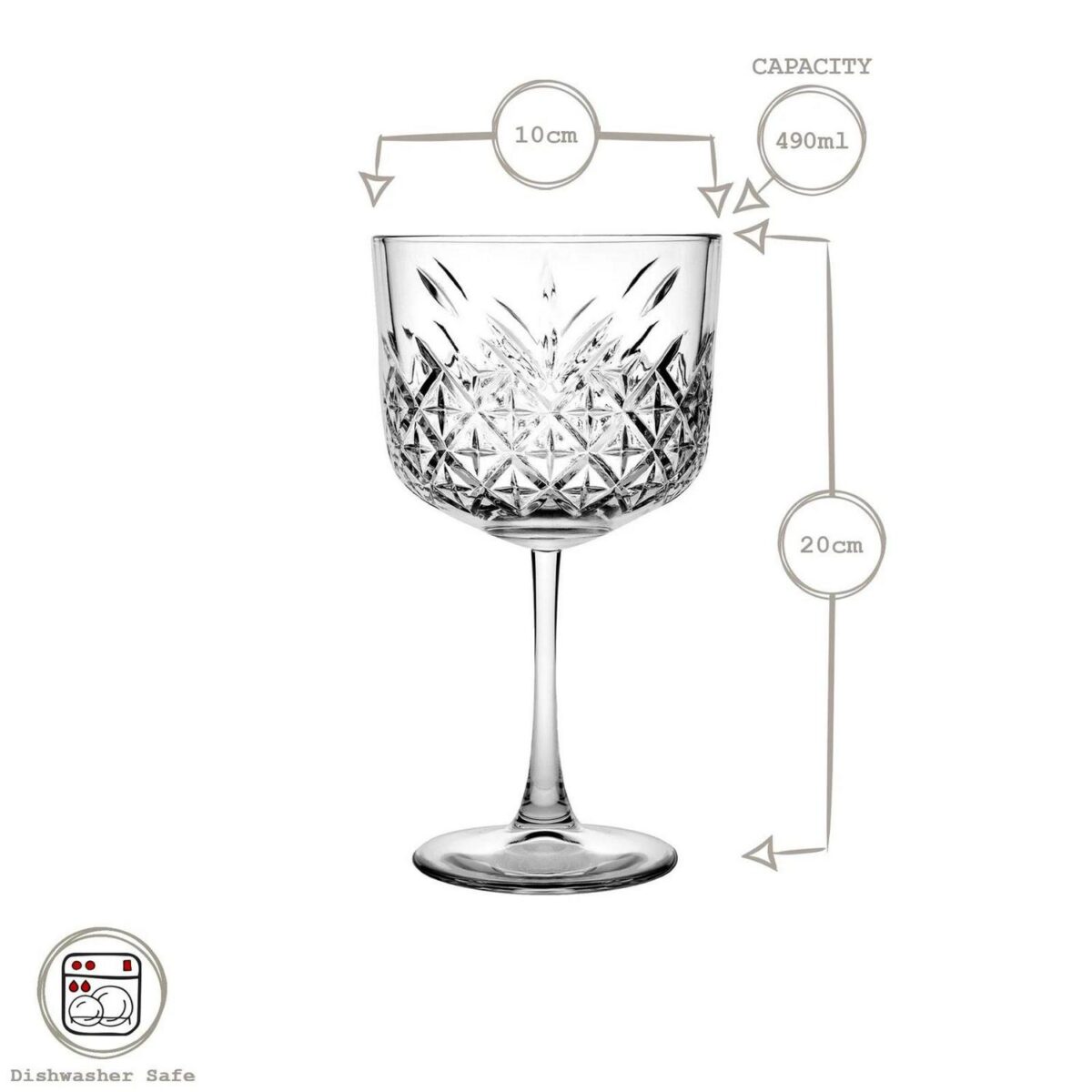 12x 490ml Timeless Cocktail Glasses Clear Martini Margarita Drinking Glass Set - Image 3