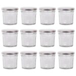 12x 90ml Glass Jam Jars with Silver Lids Chutney Preserve Honey Pickle Storage