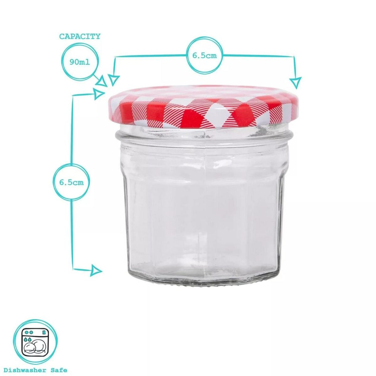 12x 90ml Glass Jam Jars with Silver Lids Chutney Preserve Honey Pickle Storage - Image 3