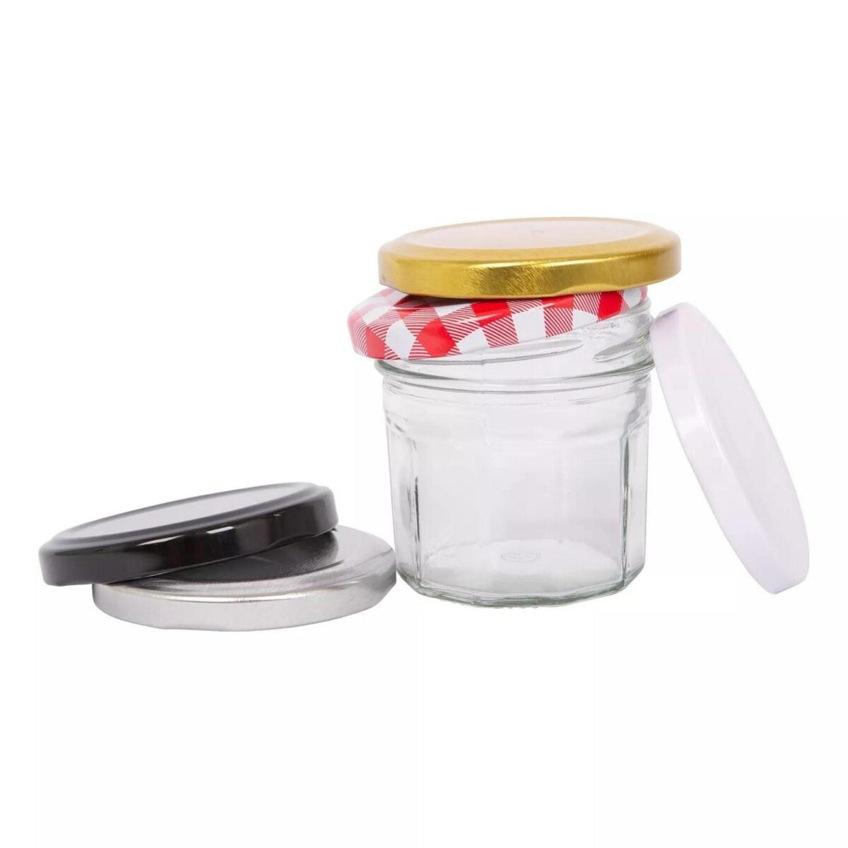 12x 90ml Glass Jam Jars with Silver Lids Chutney Preserve Honey Pickle Storage - Image 4