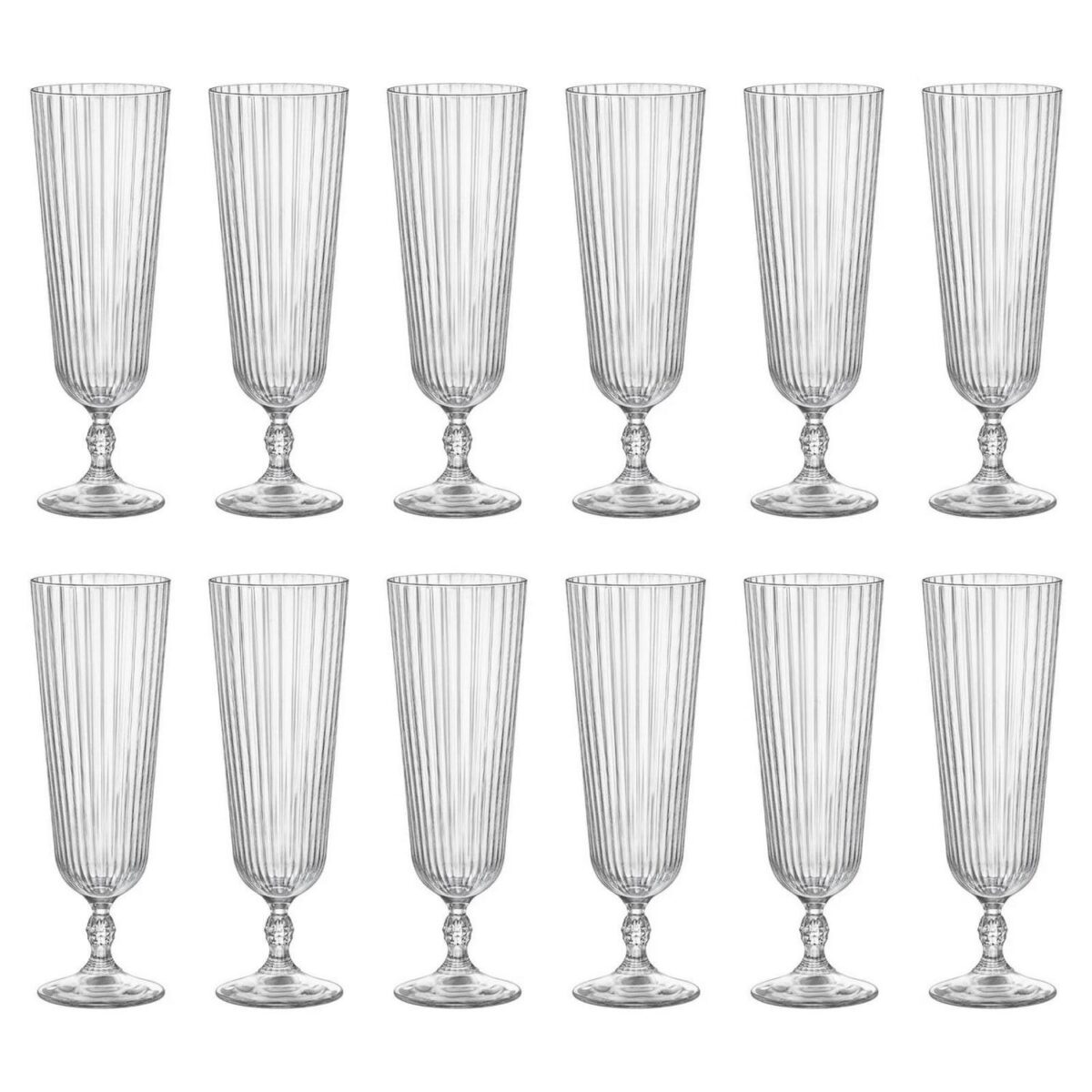 12x Bormioli Rocco 400ml America '20s Sling Cocktail Glasses Clear Glass Set - Image 1