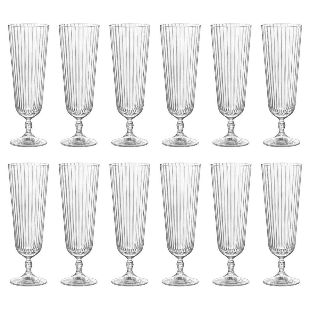 12x Bormioli Rocco 510ml America '20s Sling Cocktail Glasses Clear Glass Set - Image 1