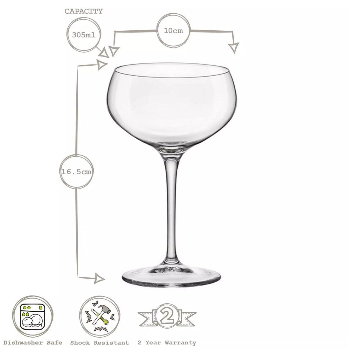12x Bormioli Rocco Bartender Espresso Martini Glasses Coupe Saucers 305ml - Image 3