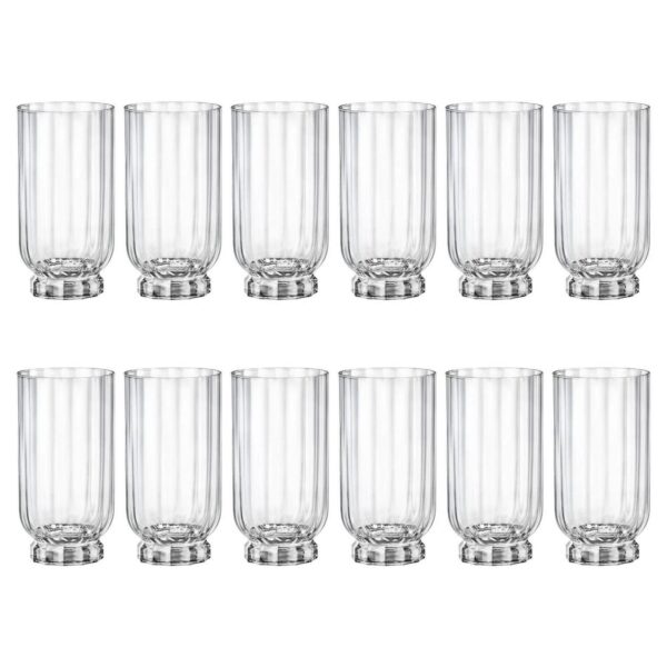 12x Bormioli Rocco Florian Highball Glasses Glass Drinking Tumblers 430ml Clear