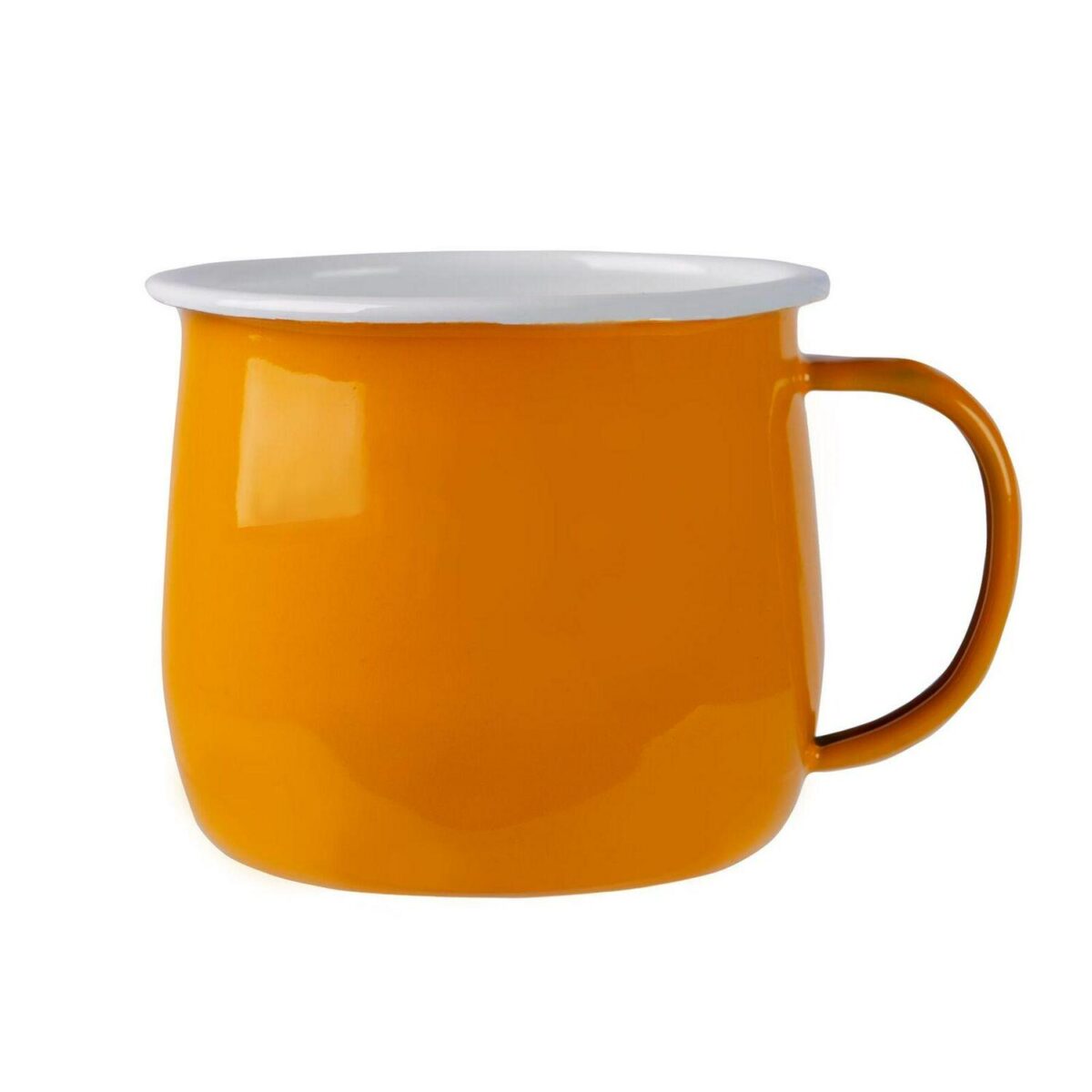 12x Coloured Enamel Belly Mugs Metal Camping Tea Coffee Cups Set 375ml Yellow - Image 4