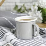 12x Coloured Enamel Mugs Metal Camping Tea Hot Drinks Cups Set 375ml Grey - Image 4