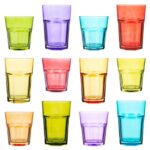 12x Coloured Water Glasses Vibrant Multicoloured Party Tumblers 305ml 6 Colours