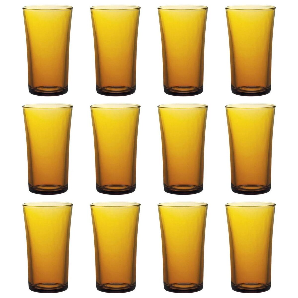 12x Duralex Lys Highball Glasses Tall Glass Drinking Tumblers Set 280ml Amber - Image 1