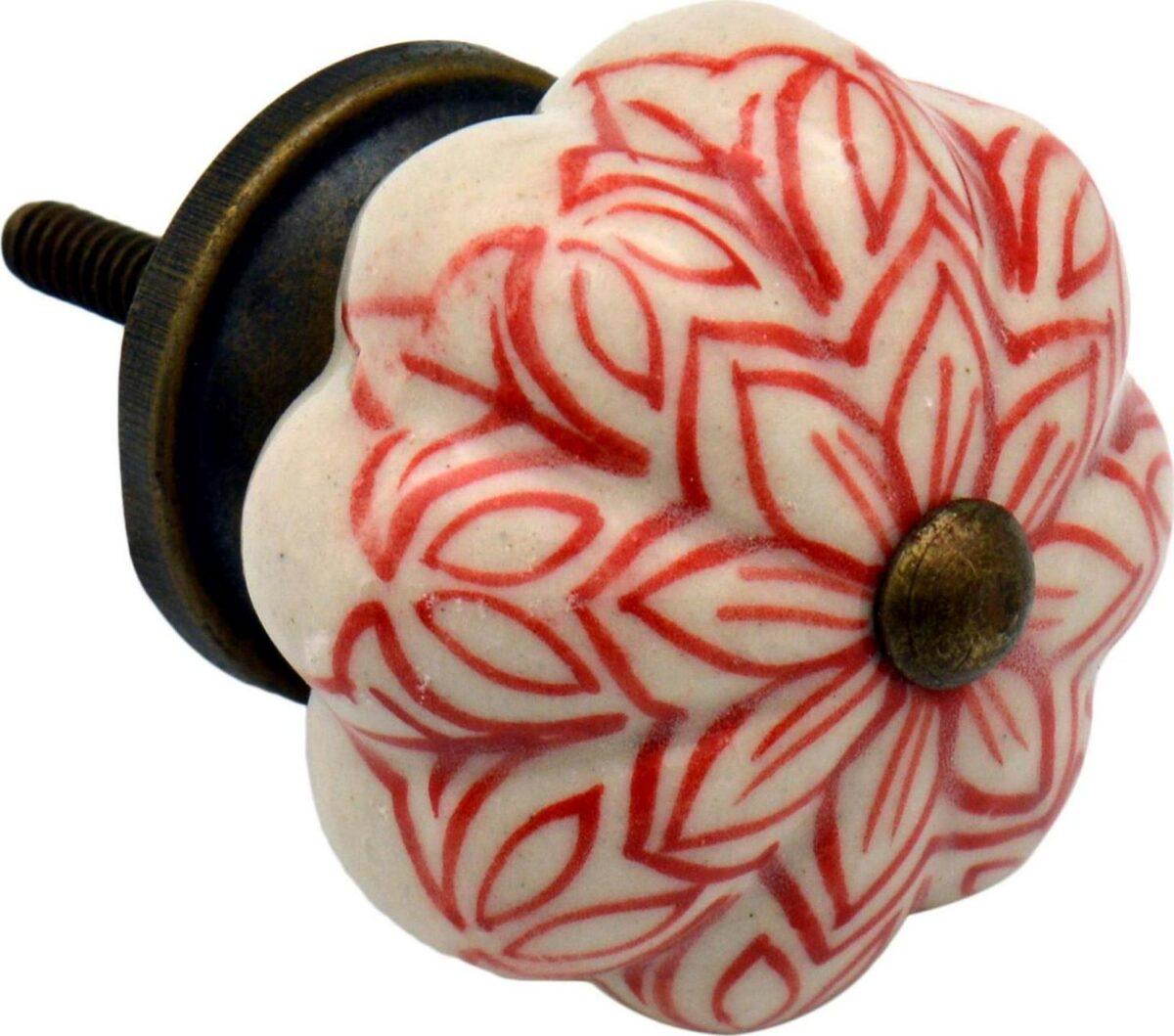 12x Floral Ceramic Cabinet Knobs Vintage Cupboard Door Drawer Handles Red - Image 4