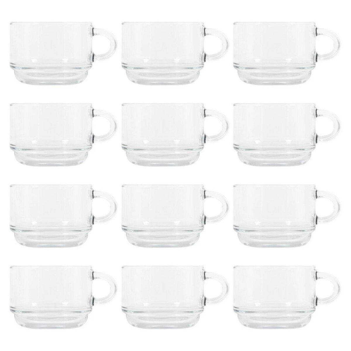 12x LAV 270ml Cozy Stacking Glass Coffee Cups Clear Tea Latte Cappuccino Glasses - Image 1