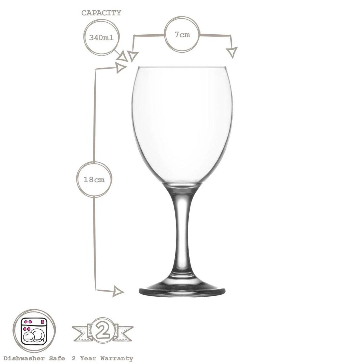 12x LAV 340ml Empire Wine Glasses Party Cocktail Drinking Glass Goblet Set - Image 3