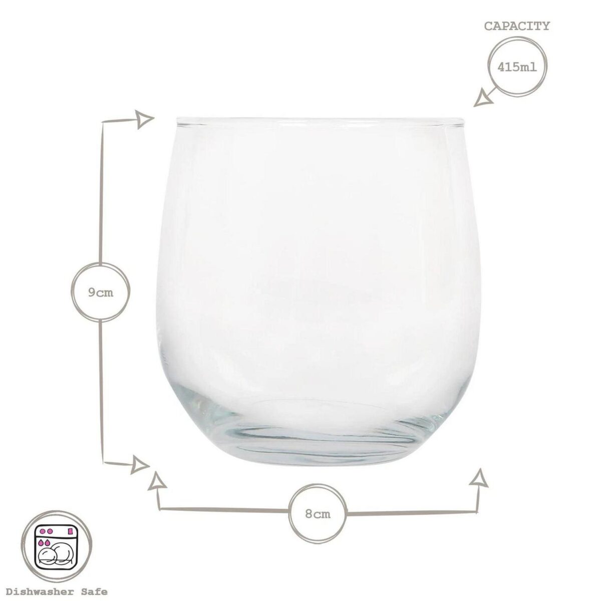 12x LAV 415ml Gaia Whisky Glasses Clear Tumbler Glassware Gift Set - Image 3