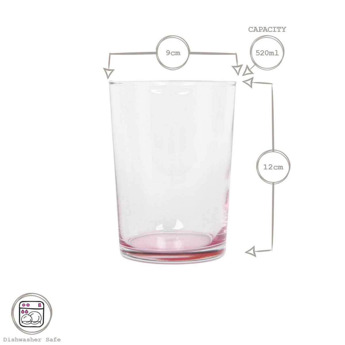 12x LAV Colour Base 520ml Bodega Highball Glasses Glass Drinking Tumblers Set - Image 3