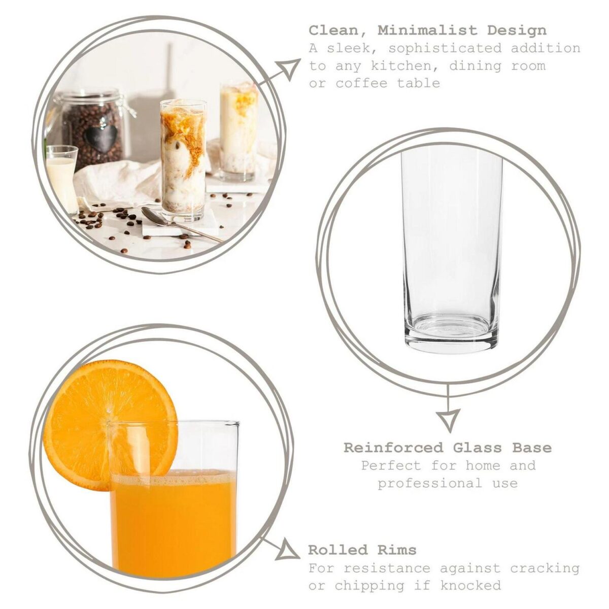 12x LAV Liberty Highball Glasses Tall Glass Water Drinking Tumblers Set 360ml - Image 2