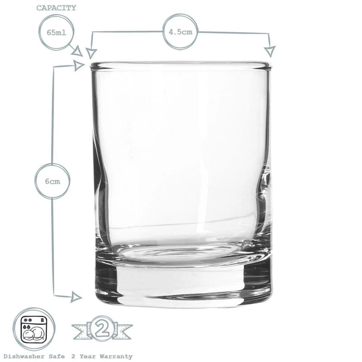 12x LAV Liberty Shot Glasses Small Mini Glass Hen Party Drinking Cups Set 65ml - Image 3