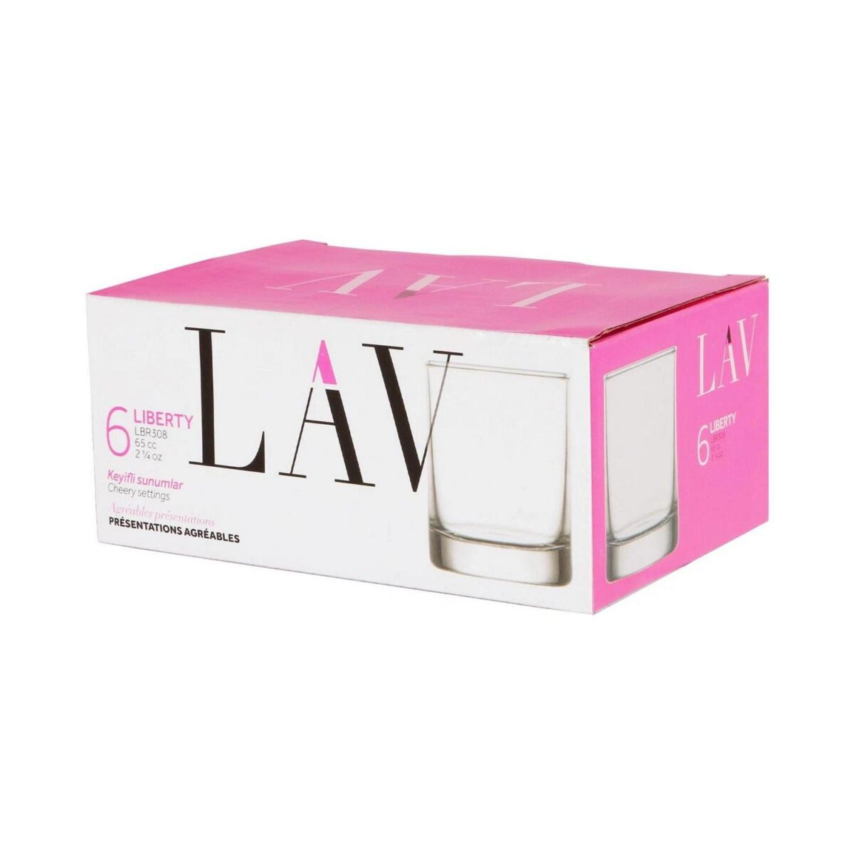 12x LAV Liberty Shot Glasses Small Mini Glass Hen Party Drinking Cups Set 65ml - Image 5