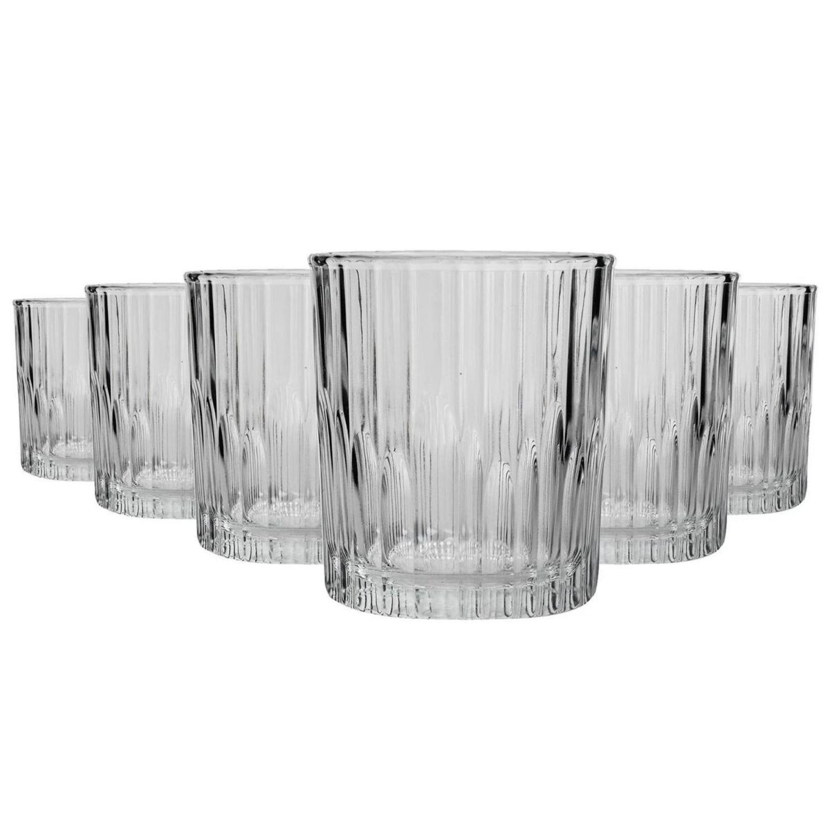 12x Manhattan Vintage Whisky Glasses Tempered Old Fashioned Tumblers 220ml - Image 1
