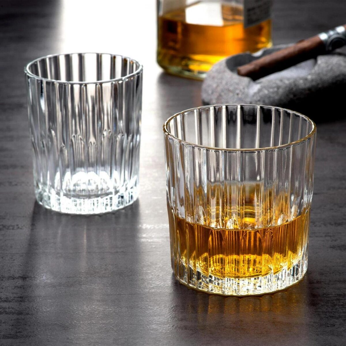 12x Manhattan Vintage Whisky Glasses Tempered Old Fashioned Tumblers 220ml - Image 5