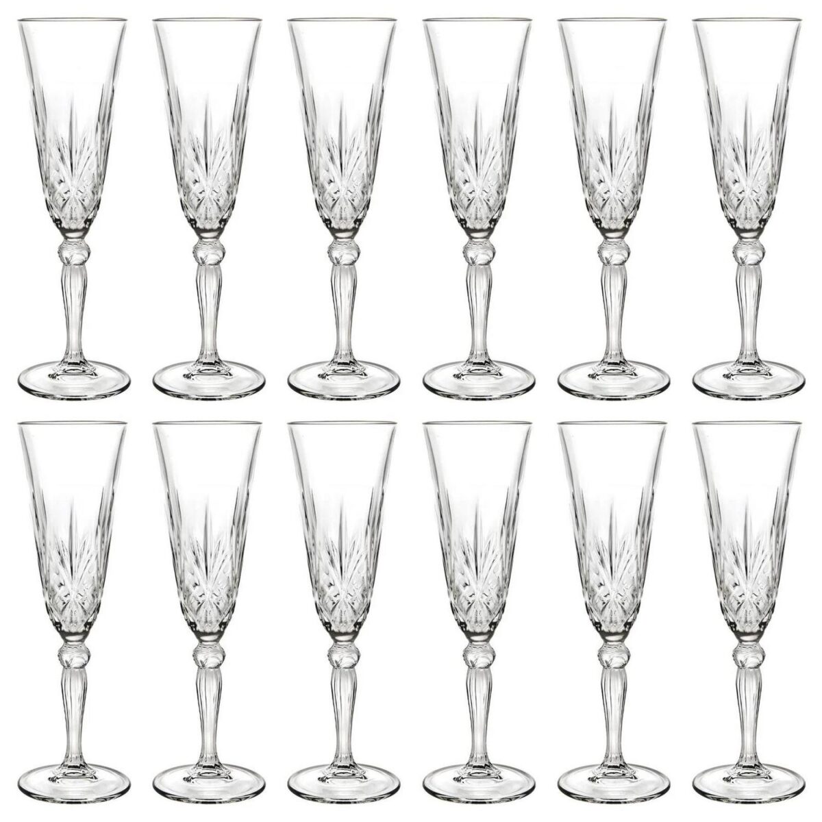 12x RCR Crystal 160ml Melodia Glass Champagne Flutes Prosecco Wedding Glasses - Image 1