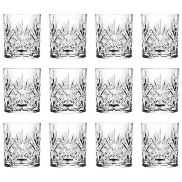 12x RCR Crystal 240ml Melodia Whisky Glasses Whiskey Tumbler Glassware Gift Set