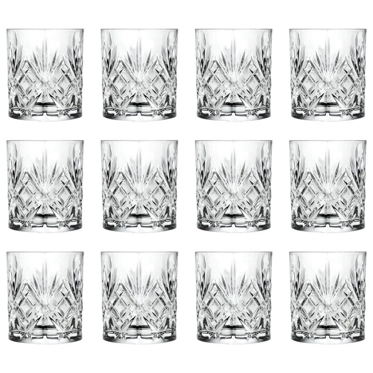 12x RCR Crystal 340ml Melodia Whisky Glasses Whiskey Tumbler Glassware Gift Set - Image 1