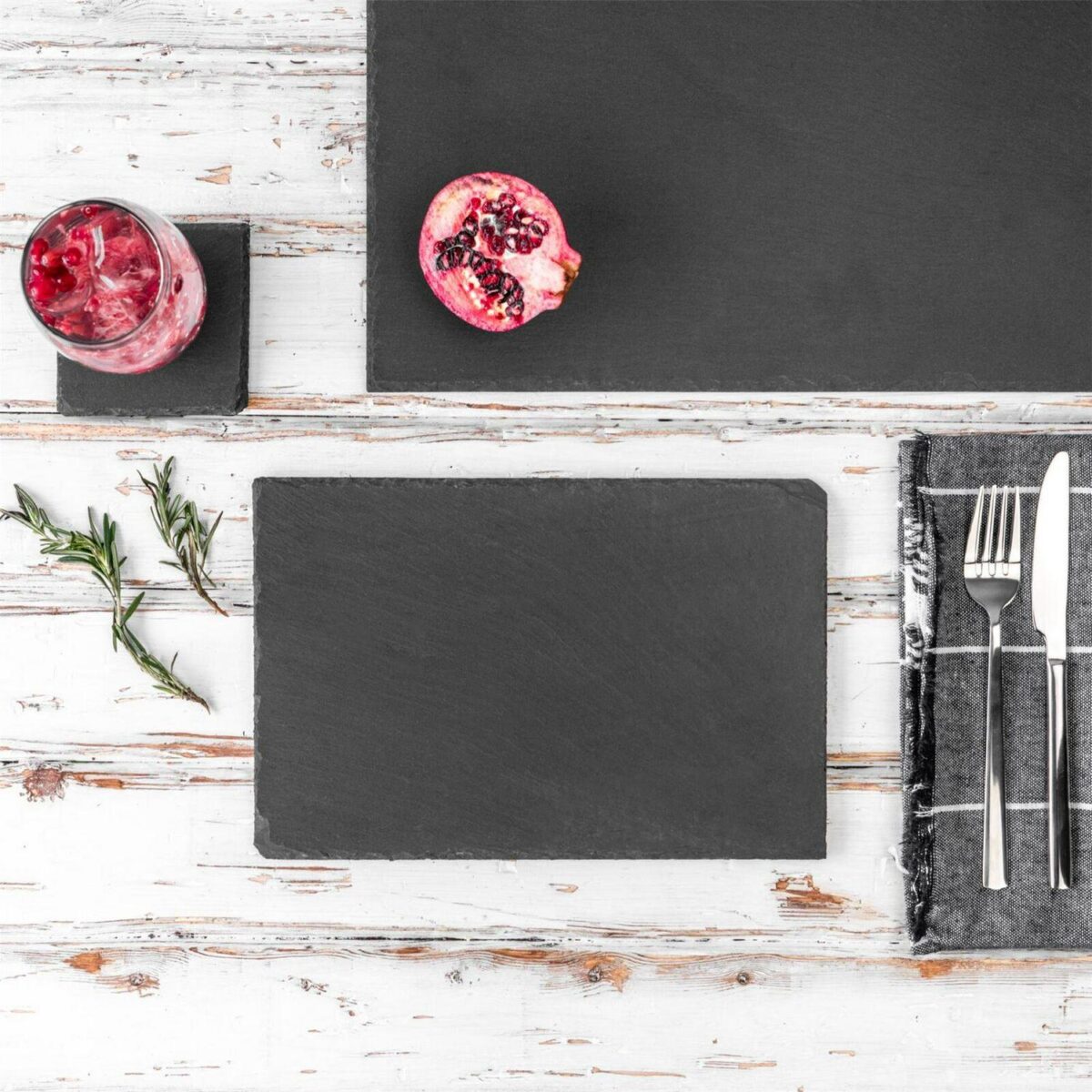 12x Rectangle Slate Placemats 30cm x 20cm Natural Dining Table Place Mats Set - Image 5