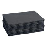 12x Rectangle Slate Placemats 30cm x 20cm Natural Dining Table Place Mats Set