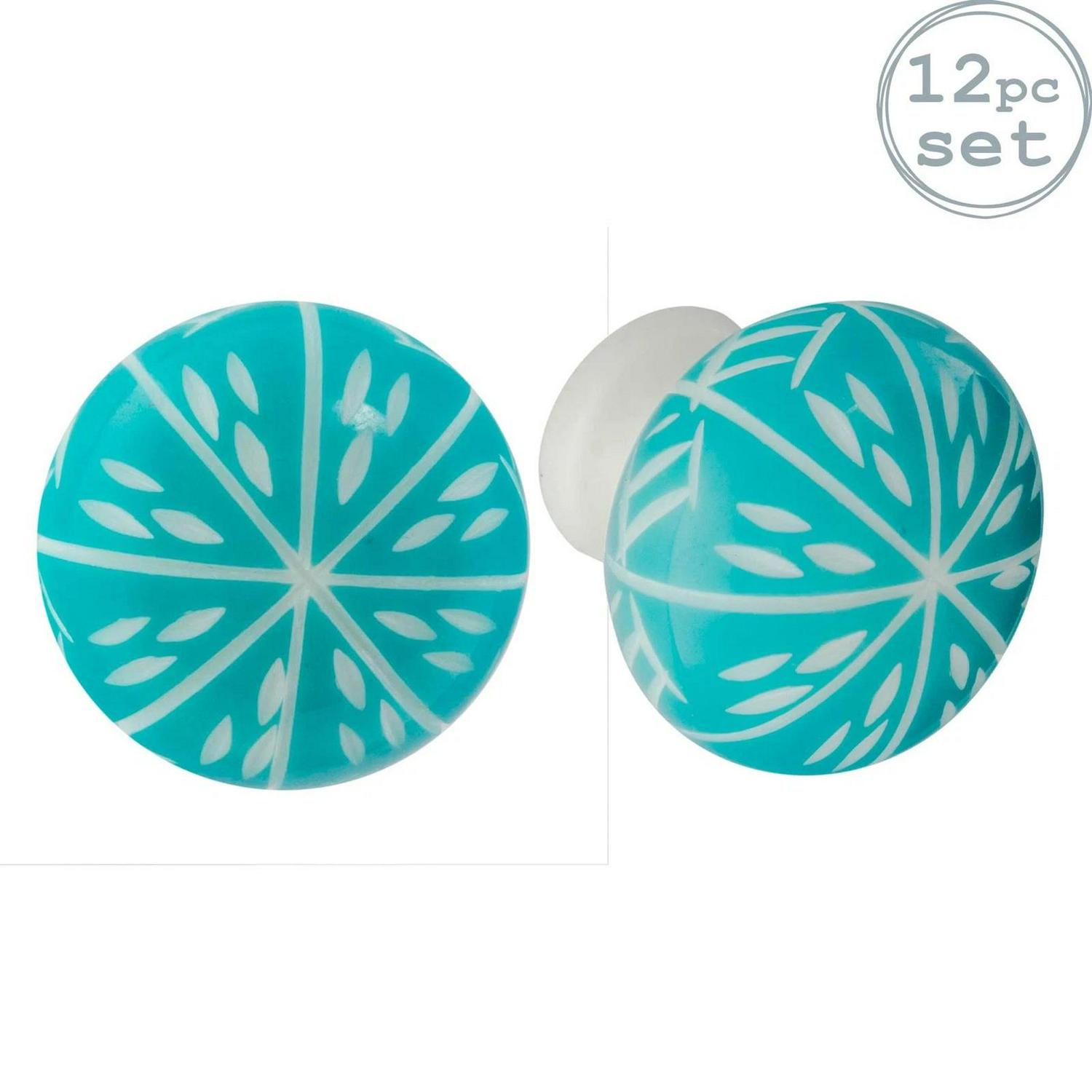 12x_Resin_Cabinet_Kn_bcdd2a722bab65092ae5260b14e46d10.jpg 12x Resin Cabinet Knobs Kitchen Bedroom Cupboard Door Drawer Handles Turquoise - Image 1